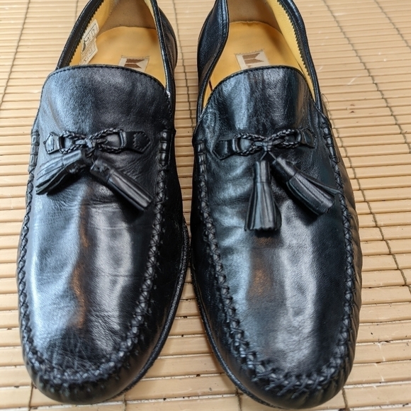 Massimo Emporio Men Black Leather Loafers Tassel  Shoes Size 8.5M.  156pm main image 10